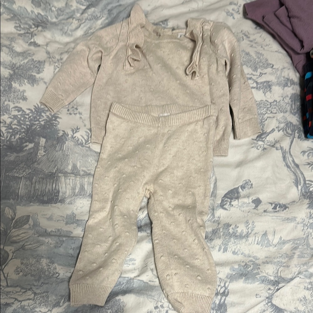Gap Cream Knit Baby Sweater and Pants Set